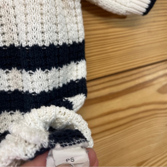 The Petite Concept by Devon Vtg Sweater Small White Blue Collared Nautical B80 - Picture 14 of 15